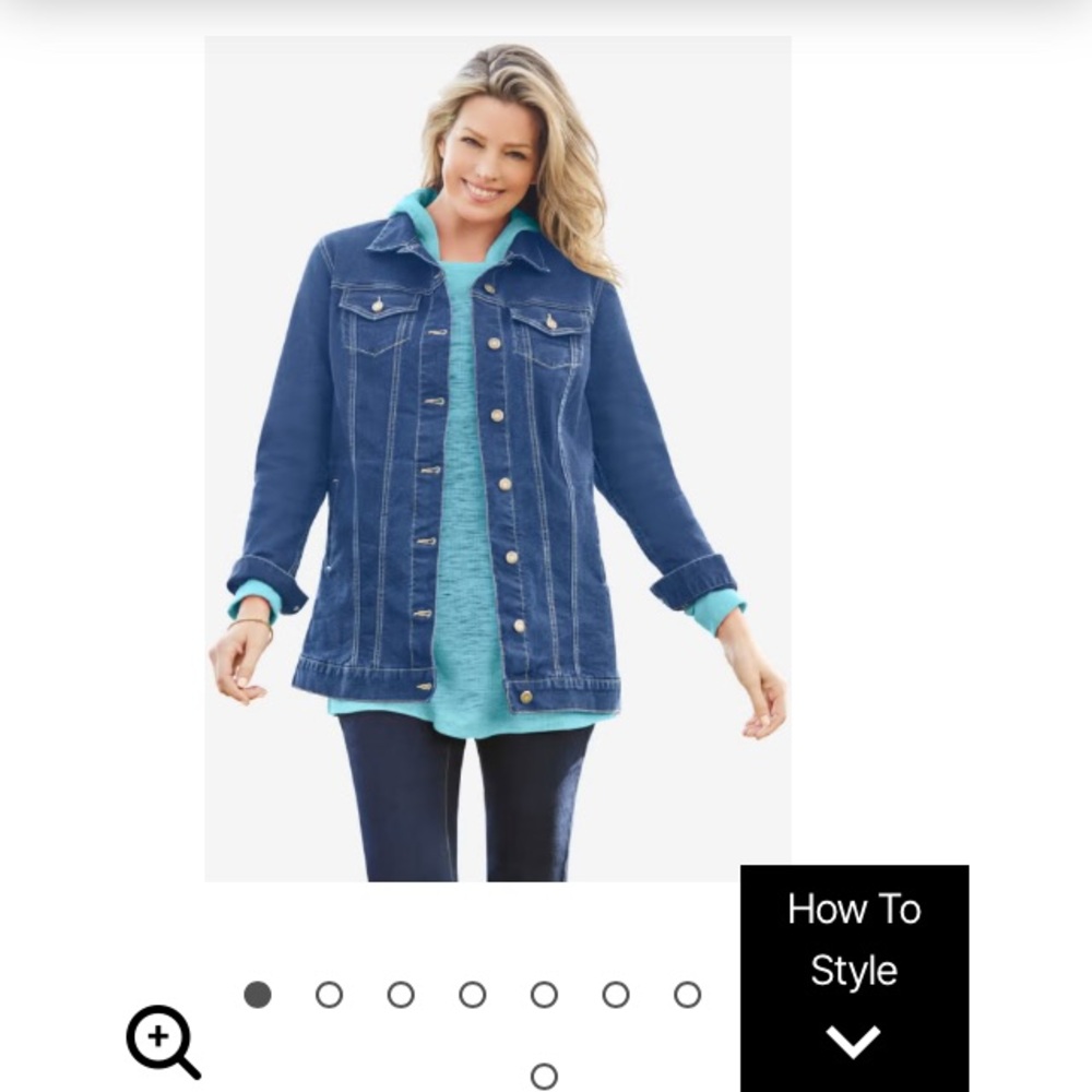 Woman Within Dark Blue Jean Jacket